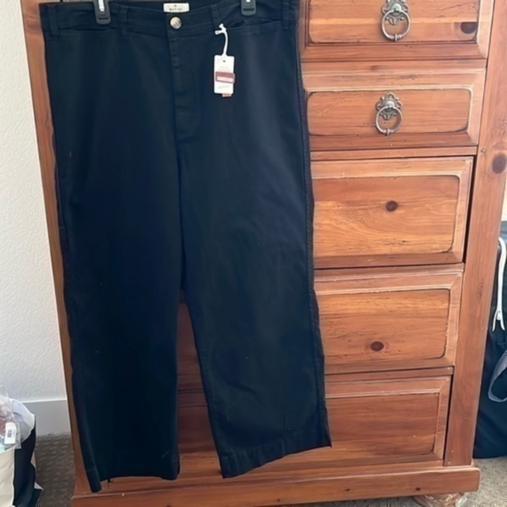Marine Layer Women’s Black Pants With Front Pockets Size 14 NWT